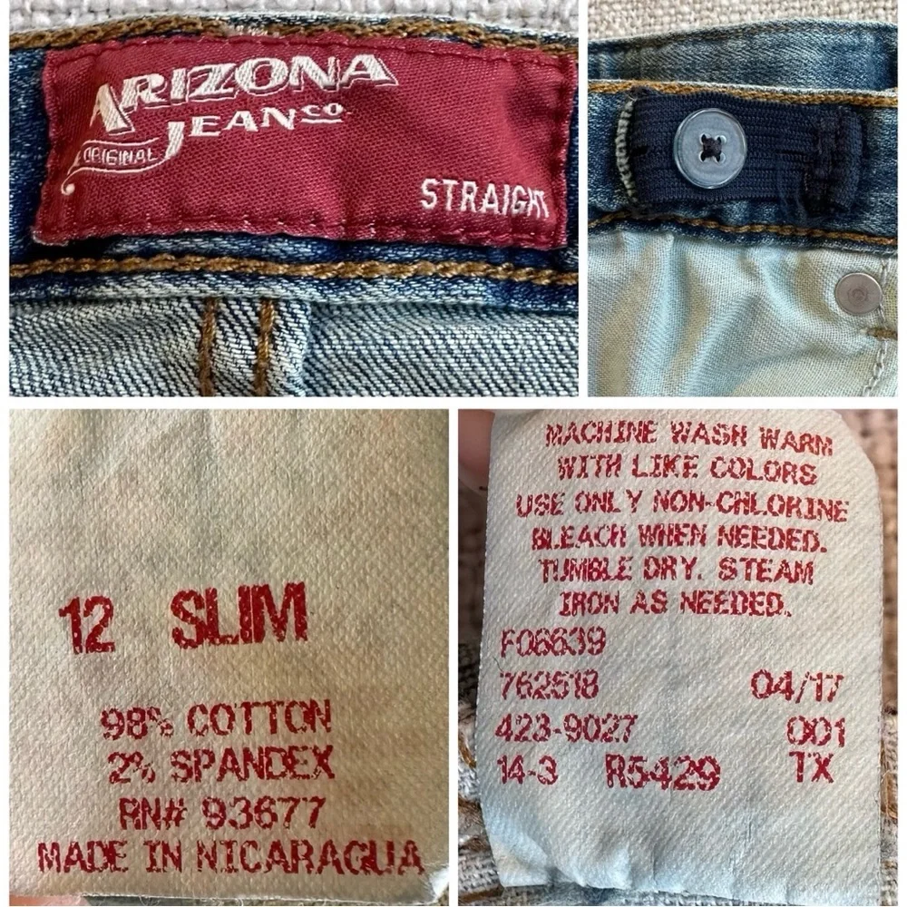 2-pair JUSTICE & ARIZONA Jeans Lilac Shine Bright Straight Stretch Girl 12 SLIM